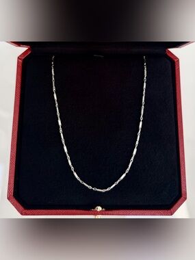 Solid 14K White Gold Dainty Chain Necklace